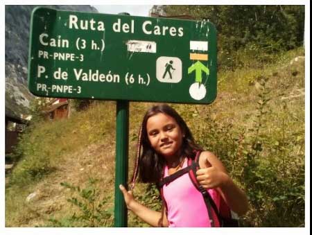 Inicio en Poncebos de la Senda del Cares (Asturias)