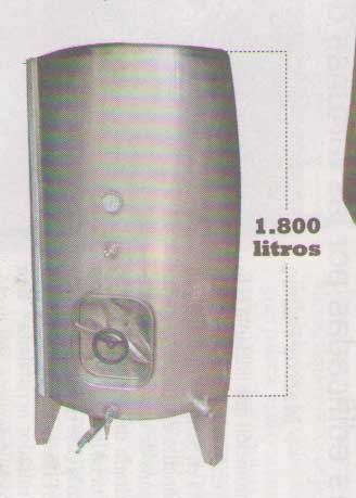 Tonel de 1.800 litros de acero inoxidable